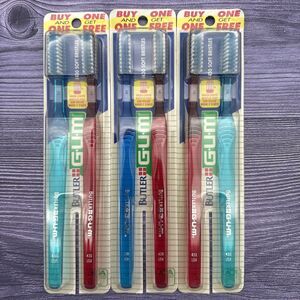 6 LOT GUM Butler 430 SOFT Angle Raised Center Bristles USA TAPERED TEXTURED NOS